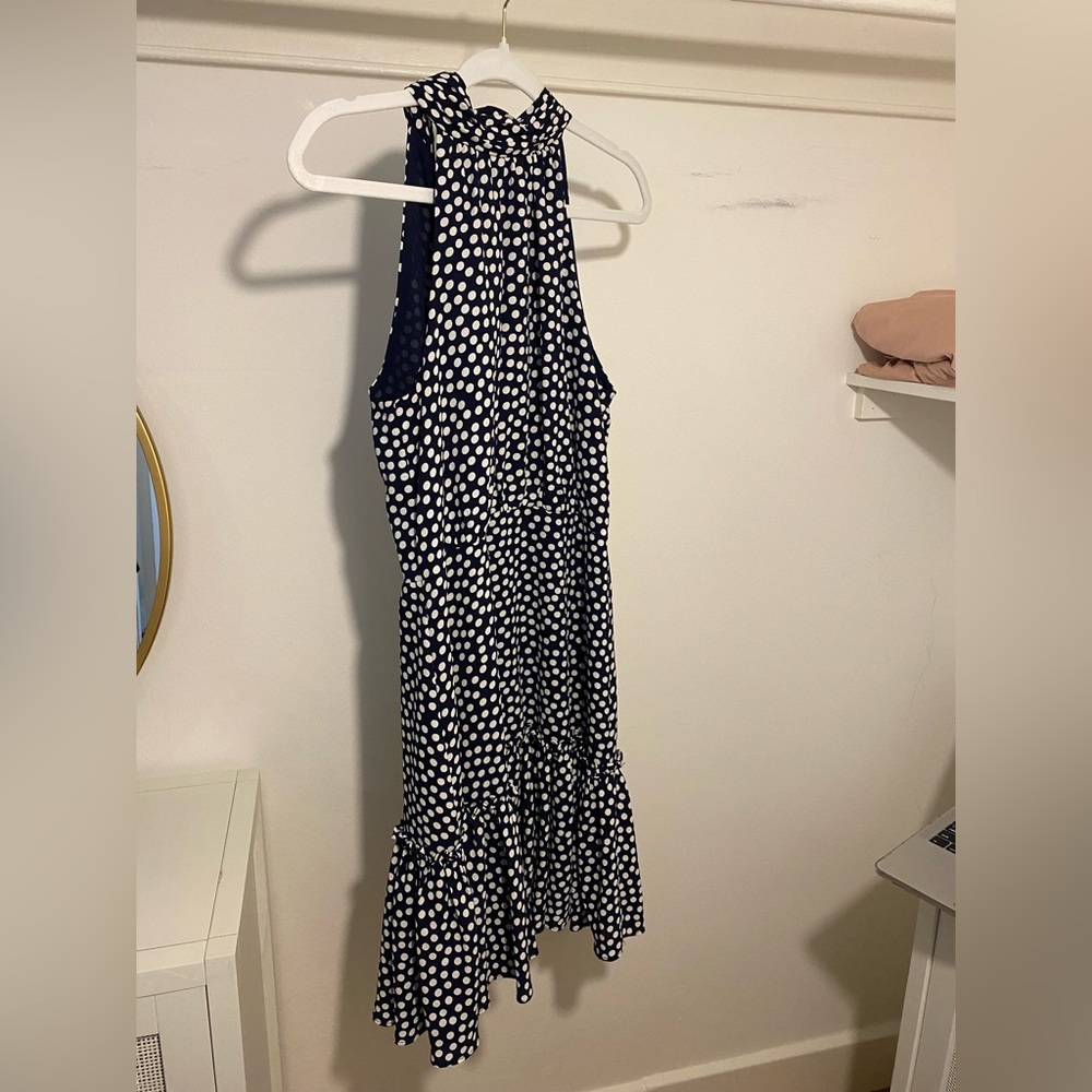 Betsey Johnson polka dot halter dress blue